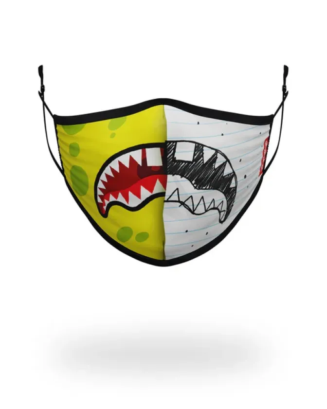 ADULT DOODLEBOB SPLIT SHARK FORM FITTING FACE-COVERING
