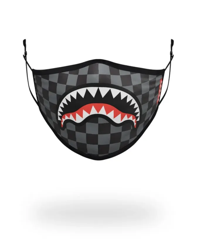 ADULT SHARKS IN PARIS (GREY) FORM FITTING FACE MASK