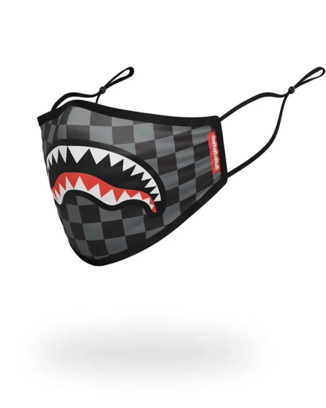 ADULT SHARKS IN PARIS (GREY) FORM FITTING FACE MASK