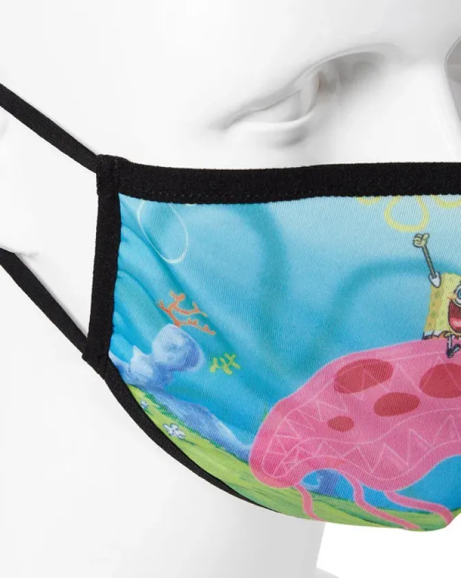 ADULT SPONGEBOB JELLY SHARK FORM FITTING FACE-COVERING